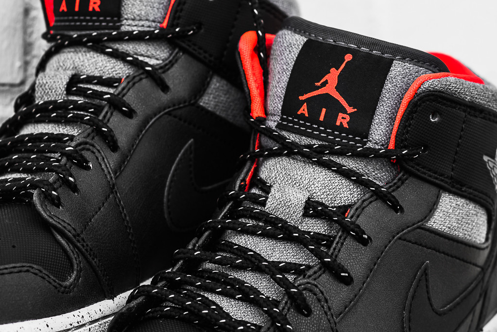 Air Jordan 1 Mid - Black /Dark Grey-Light Bone-Infrared 23 - Air 23 - Air Jordan Release Dates 
