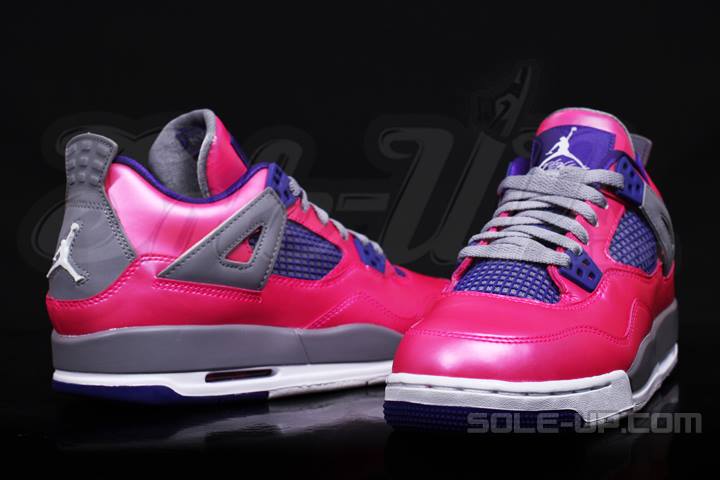 Air Jordan IV (4) Retro GS - Fusion Pink/ Court Purple- Cool Grey