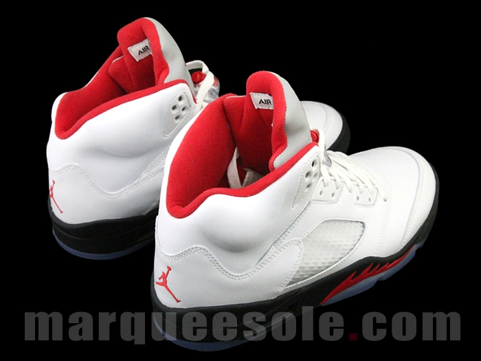 air jordan 5 retro true white fire red black