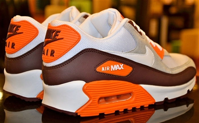 Nike Air Max 90 White/Orange-Burgundy