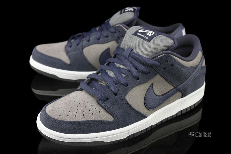 nike dunk low gs midnight navy white 