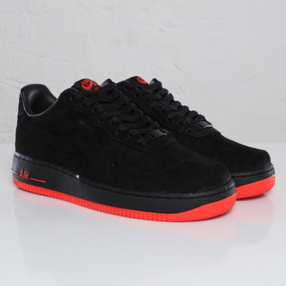 air force 1 black and red suede