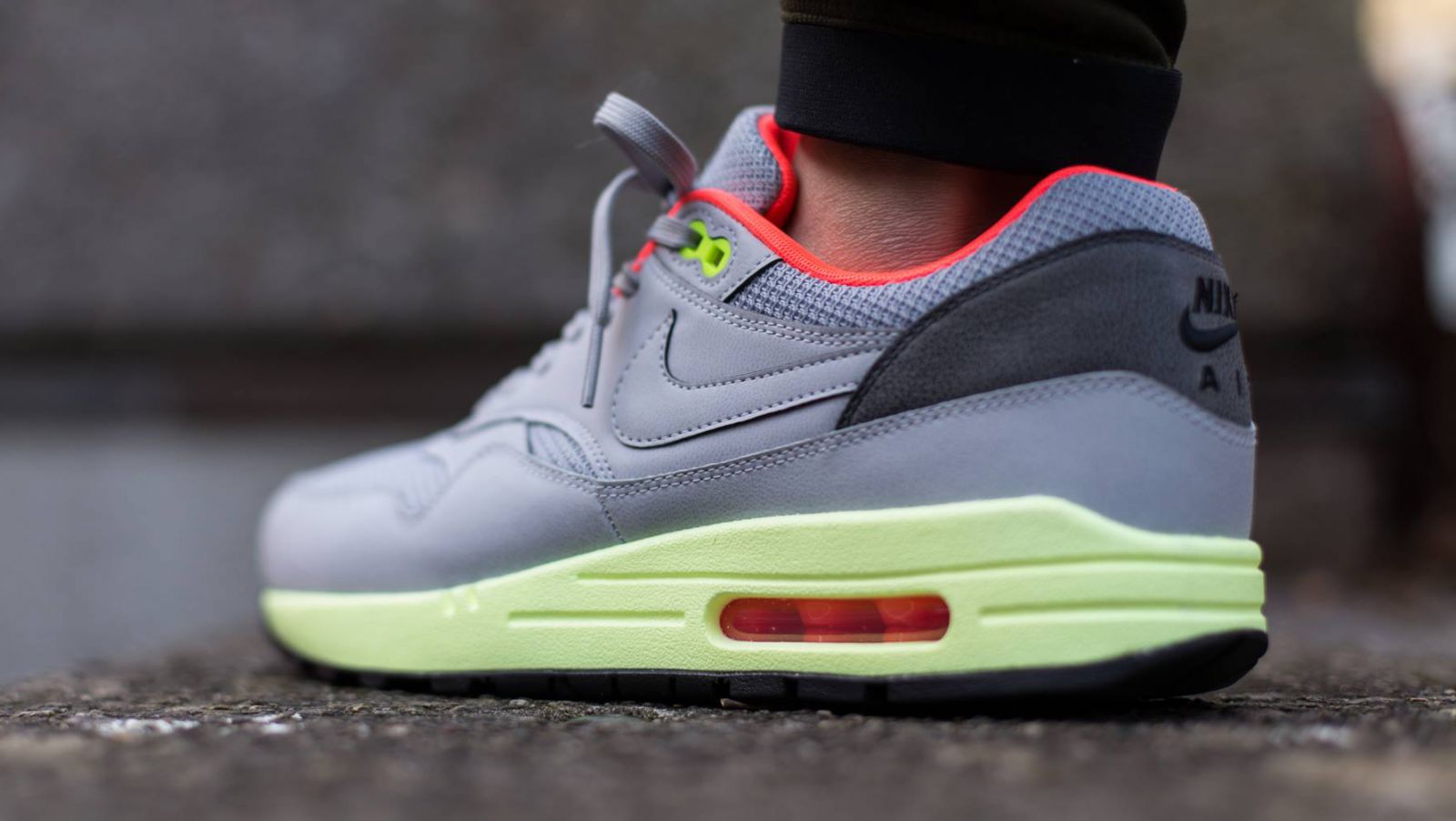 Nike Air Max 1 Hyperfuse Wolf Grey Black Green Shoes