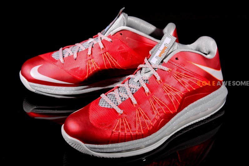 Nike LeBron X (10) Low - University Red / Stadium Grey-Total Crimson